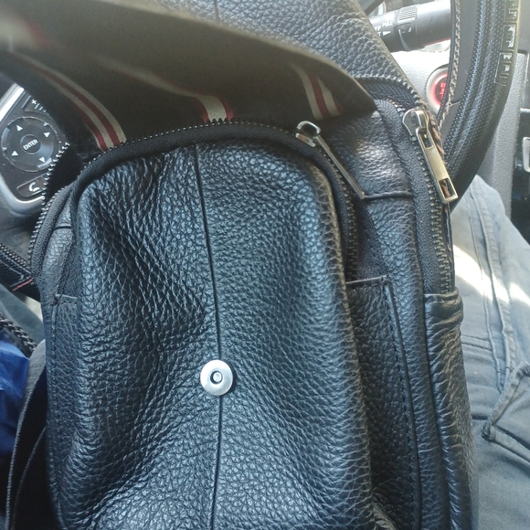 Crocodile design & leather small bag